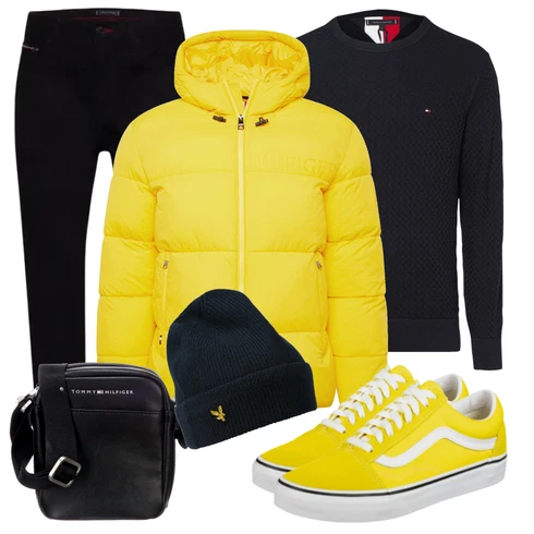 Gelb WinterJacke Tommy Hilfiger kombinieren