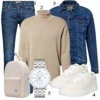 outfit mit Modra Denim Jakna Tom Tailor "Priložnostna oblačila"