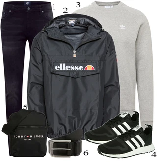 outfit mit Siva Plašč Adidas Originals "Priložnostna oblačila"