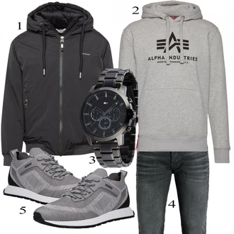 outfit mit Siva Pletenina Alpha Industries "Priložnostna oblačila"