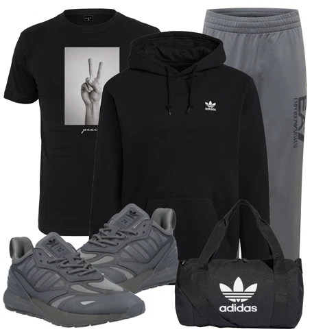 Schwarz Große Größe Sweatmode Adidas Originals kombinieren