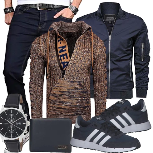 Rot Winter Parka Rusty Neal kombinieren
