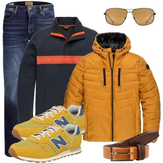 Outfit mit Gelb Sneaker/Leder Sneaker New Balance "Freizeit Outfit"