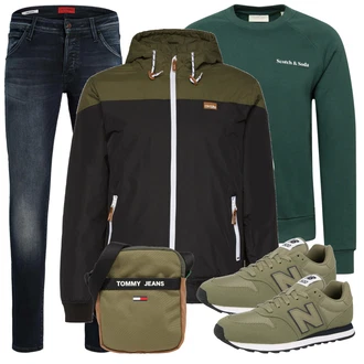 Outfit mit Grün Sneaker/Leder Sneaker New Balance "Freizeit Outfit"