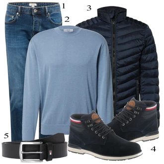 outfit mit Modra/Turkizna/Siva Srajca "Poslovna oblačila"