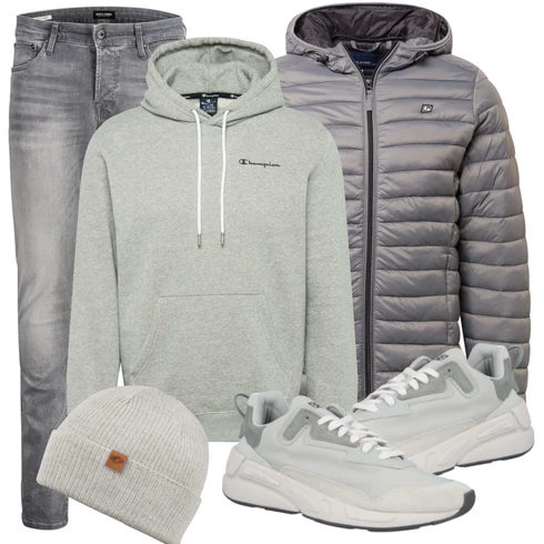 Grau Hose Jack & Jones kombinieren mit Grau Sommerjacke Blend