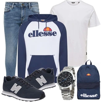 Outfit mit Schwarz Sneaker/Leder Sneaker New Balance "Freizeit Outfits"