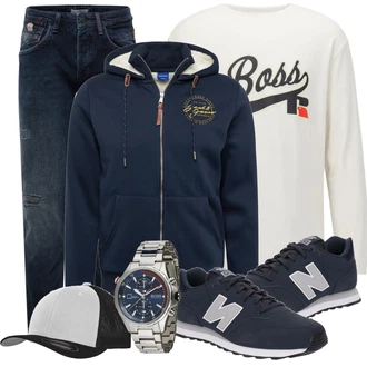 Outfit mit Schwarz Sneaker/Leder Sneaker New Balance "Freizeit Outfits"
