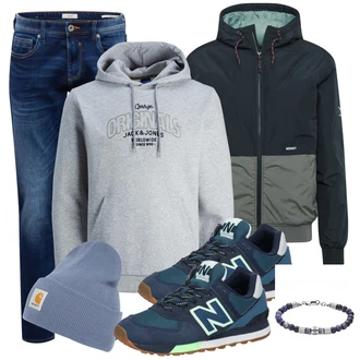 Outfit mit Blau Sneaker/Leder Sneaker New Balance "Freizeit Outfits"