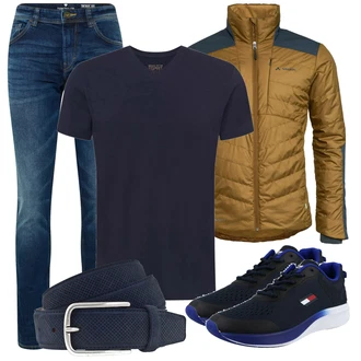 Outfit mit Blau Hose Große Größe Tom Tailor "Herbst Outfit für den Alltag"