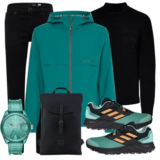 Outfit mit Schwarz Jeans Volcom "Herbstlicher Look"