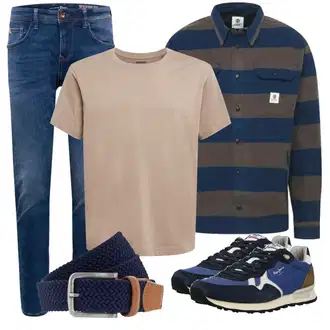 Outfit mit Beige T-Shirt weekday "Herbstliches Freizeit Outfit"