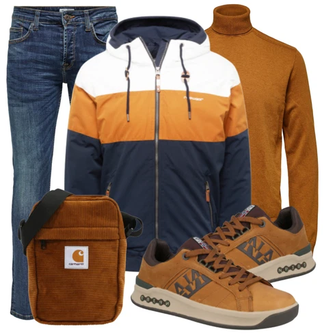 Orange Strickjacke SELECTED HOMME kombinieren