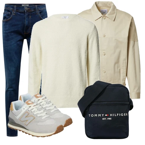 Blau Jeans Blend kombinieren mit Grau Sommerjacke DAN FOX APPAREL