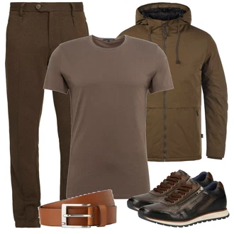 Outfit mit Grün/Grau Hemd Drykorn "Perfekt für den Herbst"