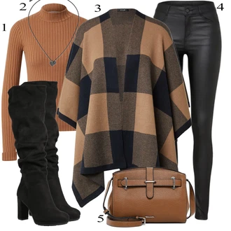 Outfit s Modrá Pončo Opus "Trendový podzimní outfit"