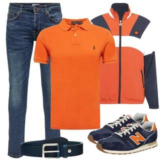 Outfit mit Schwarz Sneaker/Leder Sneaker New Balance "Praktischer Look"