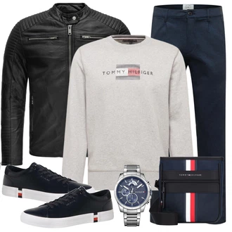 Outfit mit Schwarz Lederjacke Redbridge "Street Style Outfit"