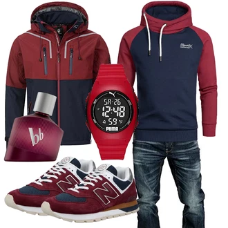 Outfit mit Blau Regenjacke/Winter Parka Rock Creek "Street Style Outfit"