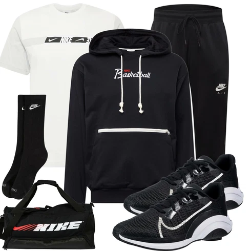 T-Shirt Nike Sportswear kombinieren mit Schwarz Hoodie Nike