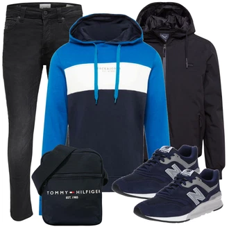 Outfit mit Schwarz Sneaker/Leder Sneaker New Balance "Alltags Outfit"