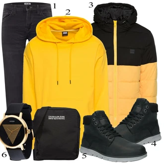 outfit mit Rumena Zimska Jakna Urban Classics "Praktičen videz"