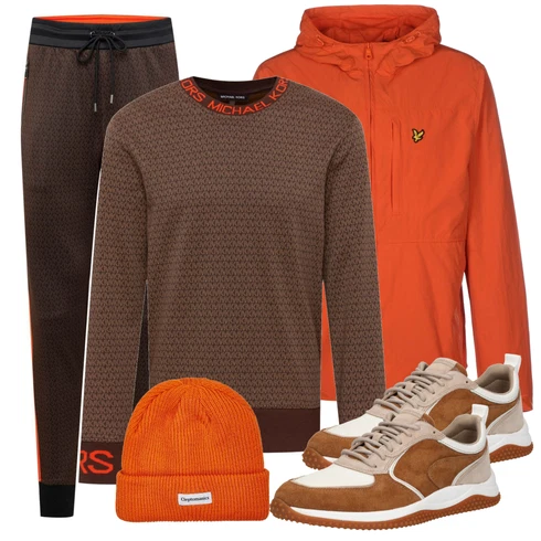 Orange Sommerjacke Lyle & Scott kombinieren