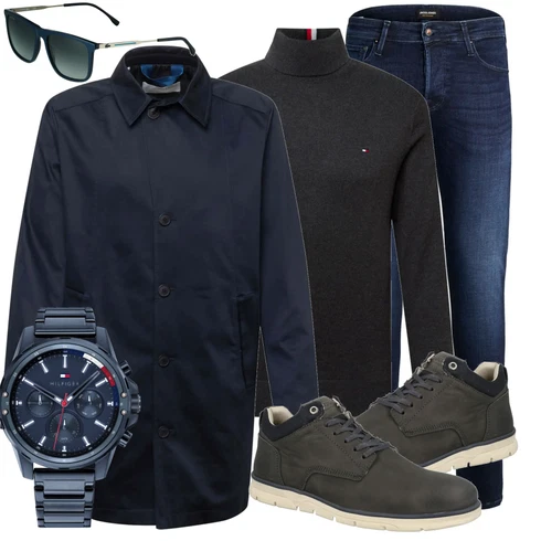 Weiß/Schwarz Hose Jack & Jones kombinieren mit Schwarz Schuh Stiefel Jack & Jones