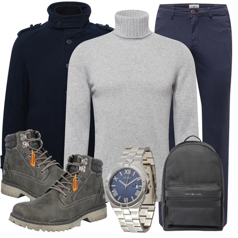 Weiß Hose Jack & Jones kombinieren mit Grau Schuh Stiefel Dockers by Gerli