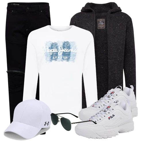 Schwarz Strickjacke Key Largo kombinieren