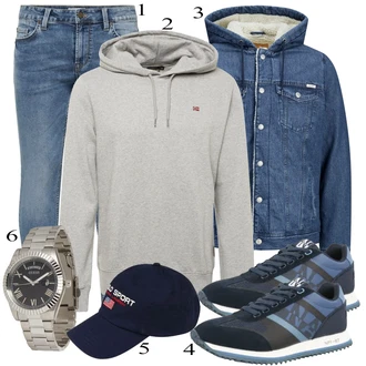 outfit mit Turkizna/Modra Denim Jakna Jack & Jones "Priložnostna oblačila"