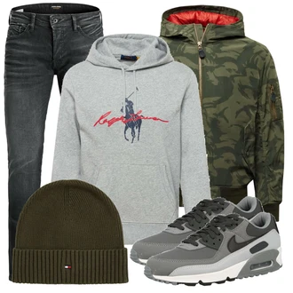 Outfit mit Grau Polo Ralph Lauren "Alltagsoutfit"