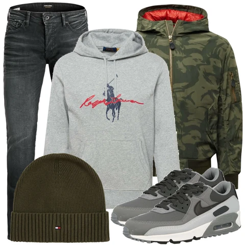 Grau Schuh Sneaker Nike Sportswear kombinieren