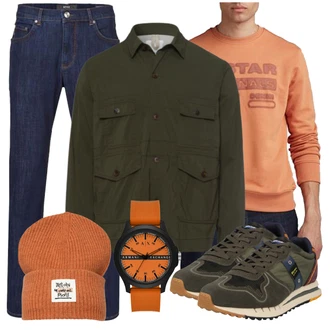 Outfit mit Orange Hut Drykorn "Alltagsoutfit"
