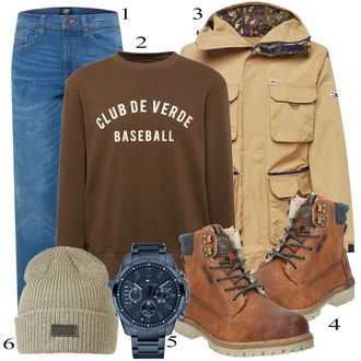 outfit mit Rjava Škorenj Mustang "Praktičen videz"