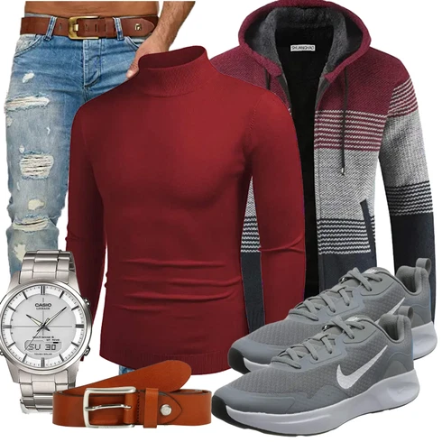 Winter Parka kombinieren mit Braun Gürtel Guess