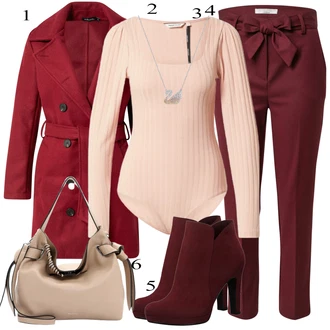 Zimske Outfiti mit Roza/Bež/Modra Bluza & Tunika "1"