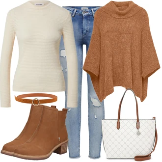 Outfit s Hnědá Kozačka TOMS "Podzimní Look"