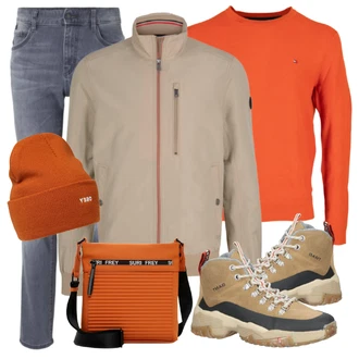 Outfit mit Beige Stiefel GANT "Buntes Herbst Outfit"