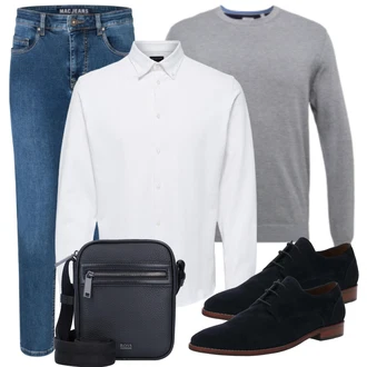 Business Outfits mit Blau/Türkis Jeans MAC "Casual Business Outfit"