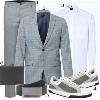 outfit mit Siva/Bela Poslovna Srajca "Vsakdanja oblačila"