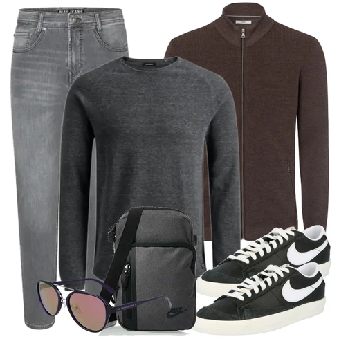 Grau/Blau Tasche Nike kombinieren