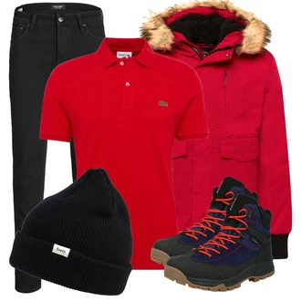 Outfit mit Rot WinterJacke Superdry "Cool für die Freizeit"