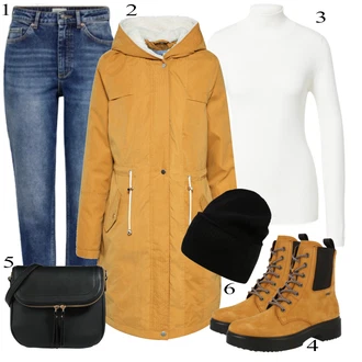 Od 60 let Outfit s Černá Klobouk Čepice/Zimní čepice About You "Praktický vzhled"