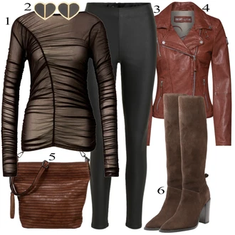 Outfit sa Crvena Kožna Jakna Freaky Nation "Tvoj otmjeni outfit"