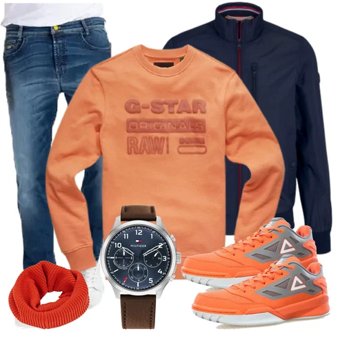Orange Sportschuh PEAK kombinieren