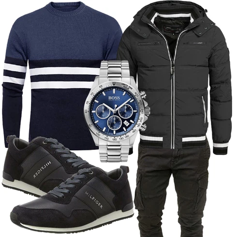 Blau Winter Parka/Regenjacke Indicode Jeans kombinieren