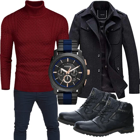 Rot Overall/Jacke Winter Parka COOFANDY kombinieren
