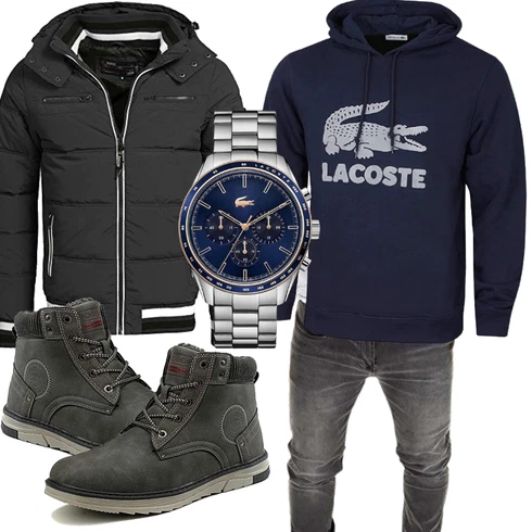Blau Winter Parka/Regenjacke Indicode Jeans kombinieren