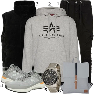 outfit mit Siva Pletenina Alpha Industries "Praktičen videz"
